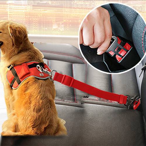 Car Seat Belt For Dogs Cats Fixed Belt Adjustable Length Dog Travel Safety Belt For Travel Cat Dog Accessories