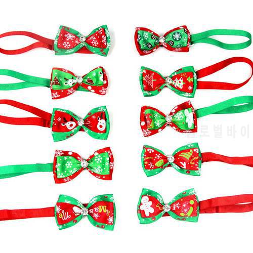 Christmas Holiday Pet Cat Dog Collar Bow Tie Adjustable Neck Strap Cat Dog Grooming Accessories Pet Supplies Cat Dog Accessories