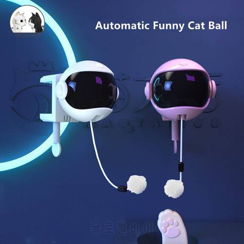 New Electric Cat Toy Funny Cat Teaser Ball Toy Automatic Lifting Spring Rod Yo-Yo Lifting Ball Interactive Puzzle Smart Pet Toys