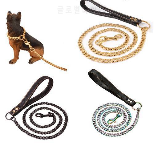 Leash Long for Large Dogs Pitbull Pet Supplies Metal Durable Dogs Leash Strong Stainless Steel Dog Traction Rope Chain Solid Pet
