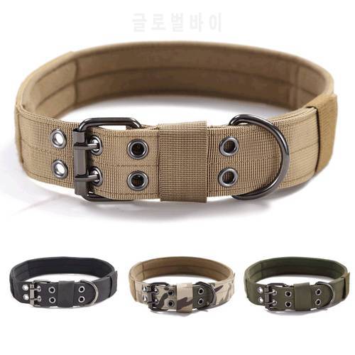 Durable Tactical Dog Collar Leash Adjustable Nylon Military For Medium Large Dogs German Shepherd Training Hunting