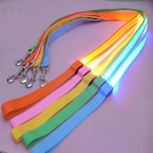 Led Dog Leash Rope With Light Luminous Lead Leash For Dog Safety Flashing Glowing Collar Harness Accessories Honden Lichtband