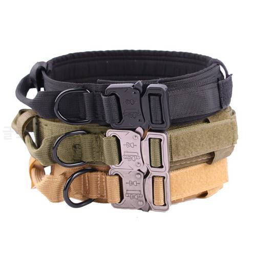 Tactical Dog Collar Durable Adjustable Nylon Outdoor Training For Medium Large Dogs Personalized Tag Pets Military Accessories