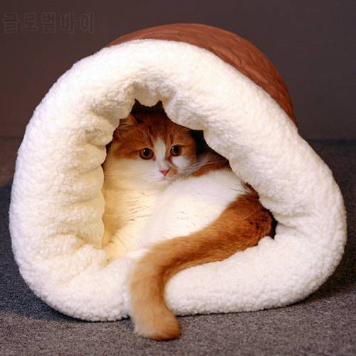 Warm Deep Cat Litter Winter Comfort Bed For Cats Fully Enclosed Cat House Sleeping Cat&39s House Cats Tunnel Bed Pet Accessories