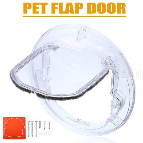 Anti-collision Round Clear Door Cat Gate 4-way Lockable Security Pet Entrance Window Puppy Hole Door for Cats Dogs