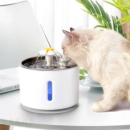 2.4L Automatic Pet Water Fountain Dog Cat Electric Water Feeder Dispenser Container USB LED Electric Mute Drinking Bowl for Pet