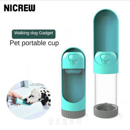 NICREW Pet Drinking Fountain Outdoor Drinking Cup with Activated Carbon Filter Portable Pet Drink Bottle For Small Large Dogs