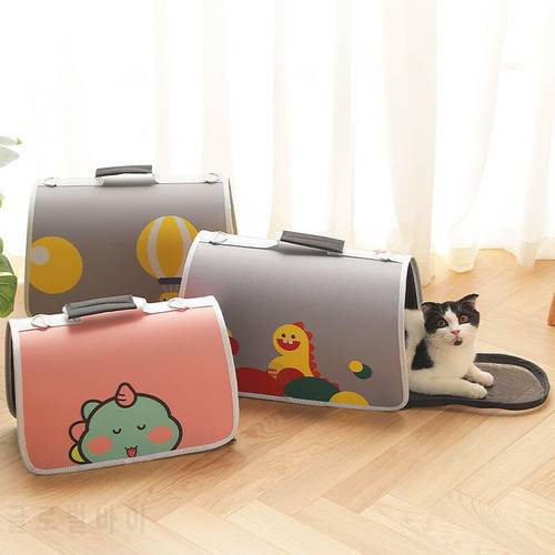 Cute Cartoon Cat Carriers Folding Dog Carry Bag for Small Dogs Portable Pet Bag Outgoing Travel Fashion Breathable Pets Handbag