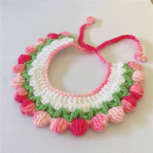 Cute hand-woven cat and dog collar wool knitted cat collar cute cat and dog necklace pet collar Cat necklace