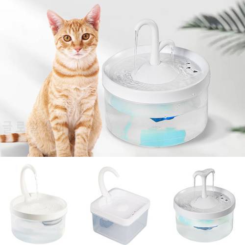 2L Pet Cat Fountain LED Blue Light USB Powered Automatic Water Dispenser Cat Feeder Drink Filter For Cats Dogs Pet Supplier