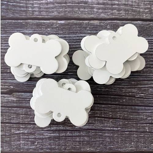 10pcs DIY Blank Sublimation Dog Pet Id Name Tags Plates For Cats Jewelry Pendant Personalized Both White 3D Heat Transfer Tag