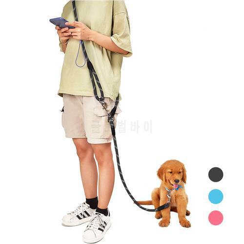 New Free Hands Dog Leash Traction Rope Nylon Pet Lead Belt Outdoor Training Running Shoulder Straps for Small Large Dogs Stuff