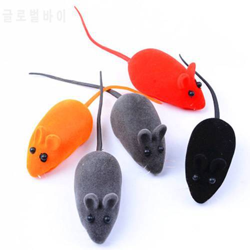 New Flocking Mouse Funny Cat Toys Sound Plush Rubber Vinyl Mouse Pet Cat Interactive Toy Realistic Sound Toys Cat Accessories