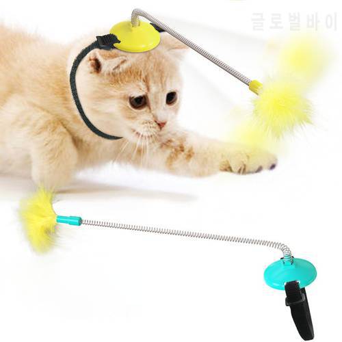 Pet Feather Toy Funny Cat Stick Cat Self-hey Artifact Funny Cat Stick Feather Interactive Toy Cat Collar Accessory Cat Toy CWWJ