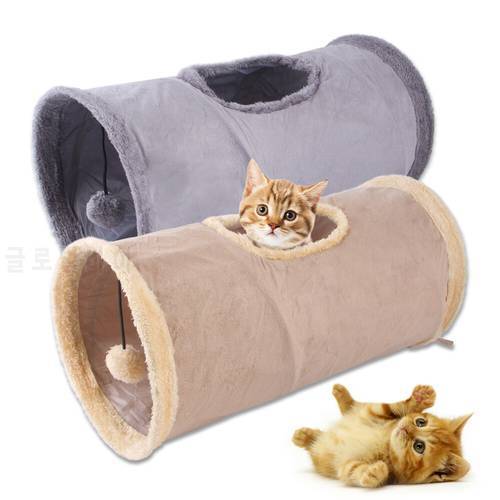Cat Toy Pet Cat Tunnel Foldable Suede Cat Tunnel Puzzle Drill Bucket Cat Toy Ring Paper Tunnel Toy for Pet Cat，Cat Litter
