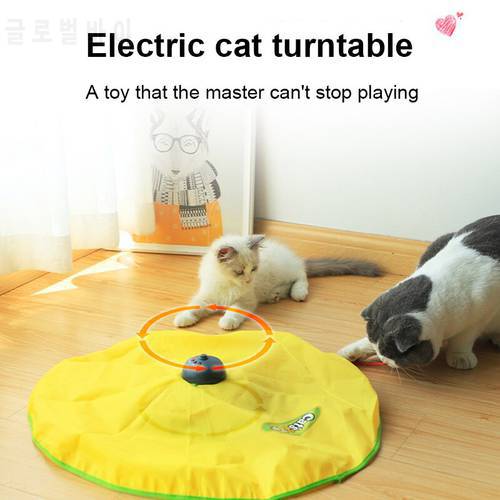 Electric Toy Cat 4 Speed Pet Cat Plastic Turntable Interactive Intelligence Crazy Amusement Game Rotation Cat Toys