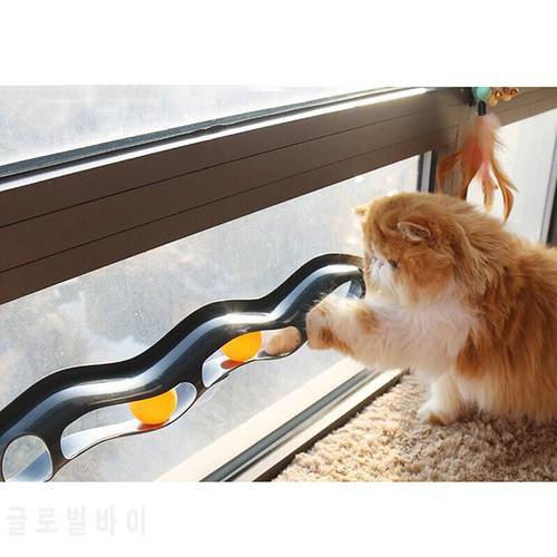 1x Table Tennis Sucker Window Cat Toy Pet Ball Toy Fun With Tube Ball Cat Toy Track Game Tunnel Pet Toy Product Cat Accessories