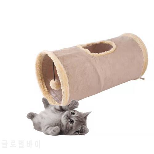 Cat Tunnel Toy Funny Pet 2 Holes Play Tubes Balls Collapsible Kitten Toys Puppy Ferrets Rabbit Play Dog Tunnel Tubes