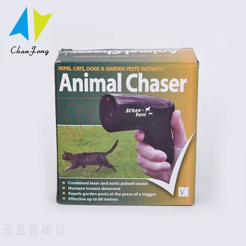 ChanFong Ultrasonic LASER ANIMAL CHASER Dog Cat Repeller Infrared Portable Animal Trainer Bark Stop Control Device Pet Supplies