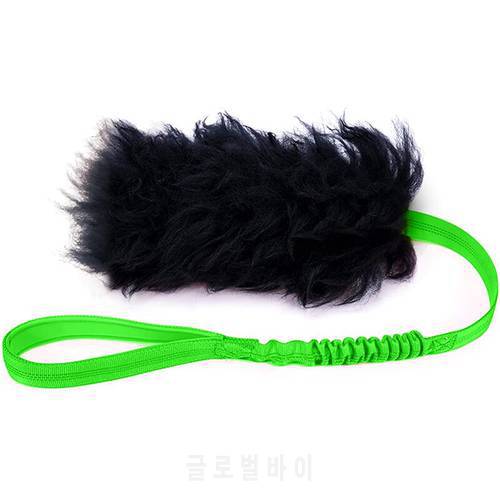 Dog Tug Toy with Rubber Ball Bungee Interactive Pet Dog Rope Toy Sheepskin for Pitbull Small To Large Dogs Exercise Outdoor