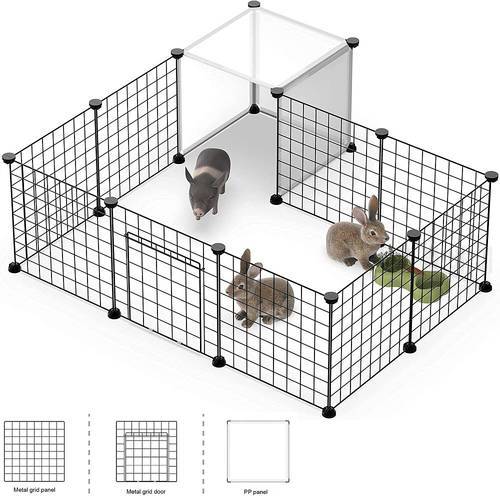 DIY Pet Playpen,Small Animals Cage DIY Wire Fence with Door for Indoor/Outdoor Use,Portable Yard Fence for Small