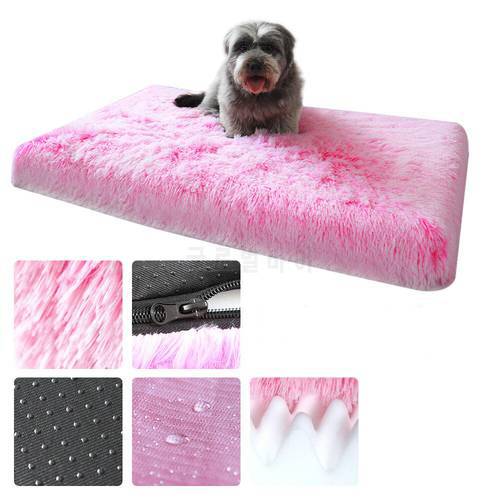 Pet Rectangular Plush Dog Cat Bed Deep Sleep Sofa Winter Warm Sleeping Dogs Puppy Nest
