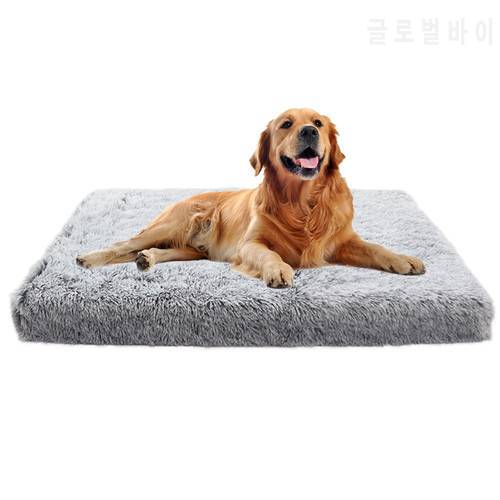 Square Long Plush Warm Dog Bed With Zipper Cat Mats Pet Kennel Warm Sleepping for Pets Washable Dogs Sofa Bed Cats Supplies