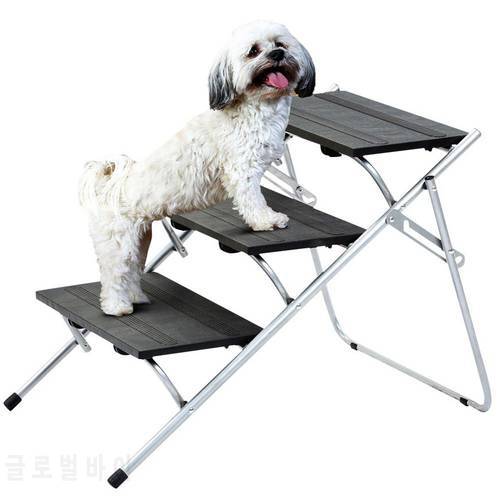 Portable Dog Car Steps Stairs Ladder 3-layer Foldable Dogs Stairs Pet Ladder For Sofa Bed Indoor Dog Stairs