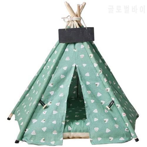Pet Teepee Pet Bed With Thick Cushion Blackboard Dog Tent Portable Breathable 6 Sizes Colors Available For Medium Small Dog Cat