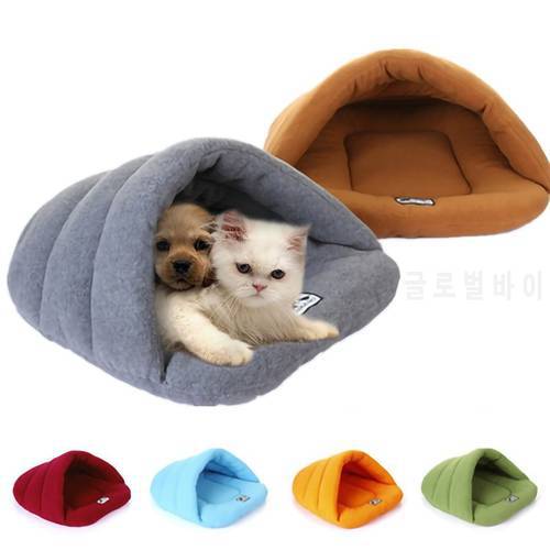 Warm Dog Bed Cave Portable Puppy Kennel Washable Soft Pet Mat Indoor Cat House For Small Medium Dogs Sleeping Bag Pet Supplies