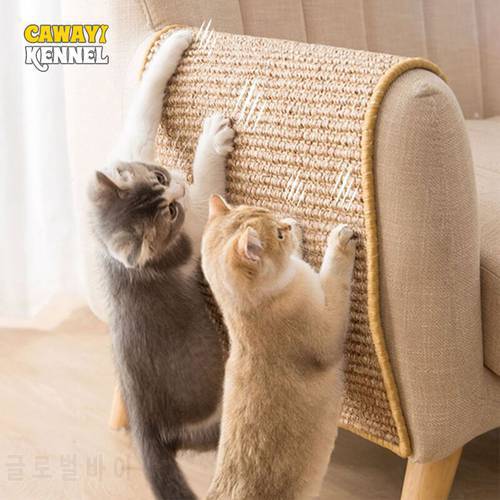 CAWAYI KENNEL Pet Cats Mat Bed Sisal Scraperboard Kitten Scratching Post for Cats Anti-scratch Sofa Protector Pad Grind Claws