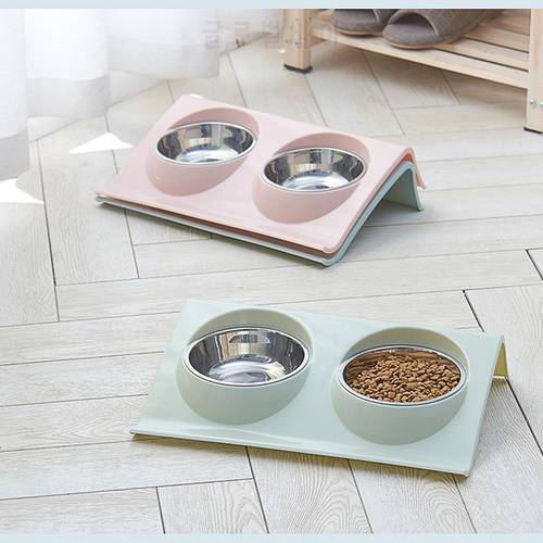 Pet Stainless Steel Bowl Dog Cat Dog Bowl Pet Food Storage Bowls Outdoor Travel Portable Puppy Food Container Feeder Dish