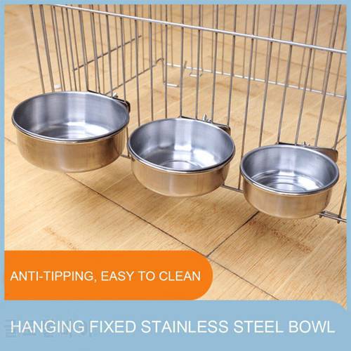 Easy-to-clean Hanging Cage For Pet Birds, Anti-turnover Stainless Steel Food Bowl And Drinking Bowl Large-