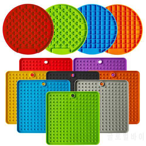 Pet Dog Puppy Cat Feeding Mat Silicone Licking Eating Slow Treat Lick Mat Dish Food Feed Placement Pet Accessories Dog Bowls