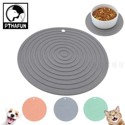 Round Pet Placemat 1Pcs For Dog and Cat Waterproof Feeding Mat Pet Bowl Pad Prevent Food and Water Overflow Solid Color Silicone