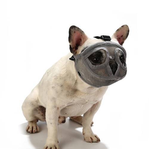 Pet Mouth Muzzle Mask Dog Short Snout Comfortable Adjustable Mesh Dog Muzzles French Bulldog Pug Training Bark Control Device