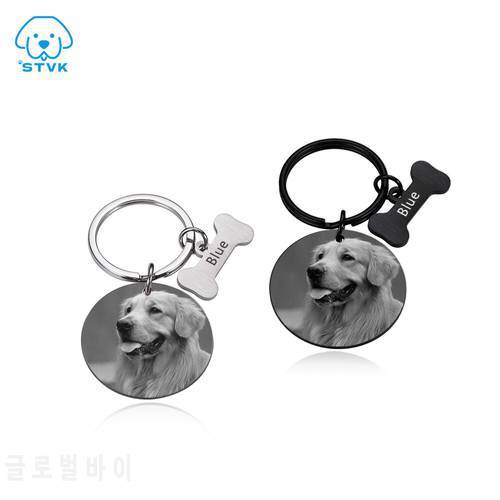 Personalized Dog Tag Stainless Steel Photo Engraved ID Tags Dog Collar Pet Nameplate Pendant Customization for Passed Away Pets
