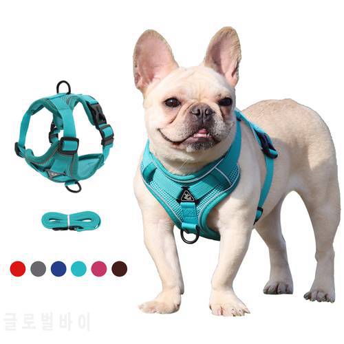 Dog Harness With Leash Set Reflective Breathable Adjustable Puppy Harness Running Rope For Small Medium Dogs Cat Harness Vest