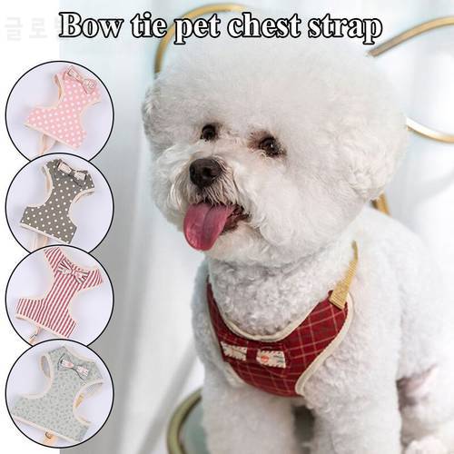New Cute Cat Dog Harness Fashion Safe Chest Strap Imitation Nylon Red Pet Traction Rope High Quality Pet Products Bowknot