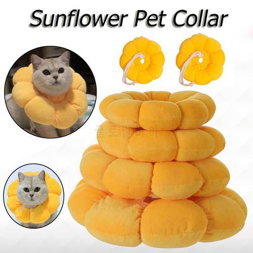 Pet Collar Anti-Bite Surgery Anti-Lick Wound Healing Protection Sunflower Shaped Cat Recovery Collar Elizabethan Collar Cats
