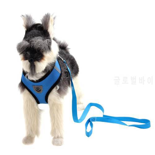 Pet Dog Cat Harness Vest Traction Set with Reflective Strip for Crossing The Road Pet Accessories Dog Chest Back Dog Leash Set