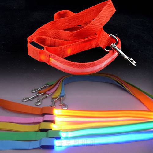 120cm LED Dog Leash Rope With Light Luminous Lead Leash For Dog Running Night Safety Flashing Glowing Collar Harness Accessories