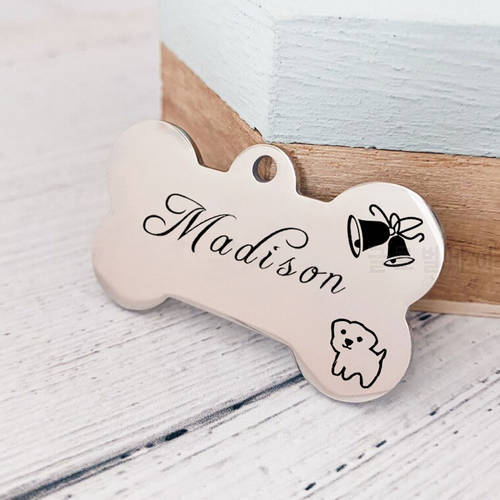 Optional Pattern Free Engraved Customize Bone Pet Dog ID Tag Anti-lost Name Address Tags For Dogs Kitten Puppy Pet Accessories