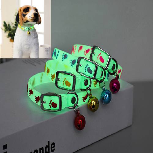 1 PCs Dog Glowing Collars with bells Glow Light Luminous Dog Cat Necklace Pets Buckles Light Night Safety Pet Accessories Puppy