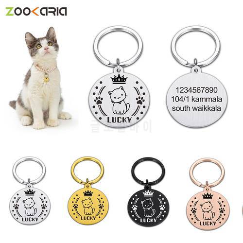 Custom Pet Id Tags Custom Dog Plate Personalized Cat Collar Accessory Pendant Dog Cats Tag Anti-lost Dog Medal With Engraving
