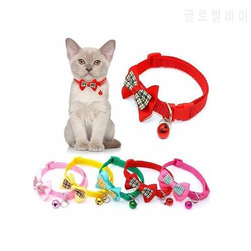 Korea Cute Cat Collar With Bell Pet Collar Pendant Adjustable Bow Tie Beautiful Collar Christmas Pets Gift Pet Accessories