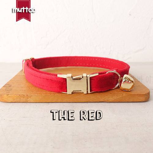 MUTTCO retail with platinum high quality metal buckle collar for cat THE RED design cat collar 2 sizes UCC107J