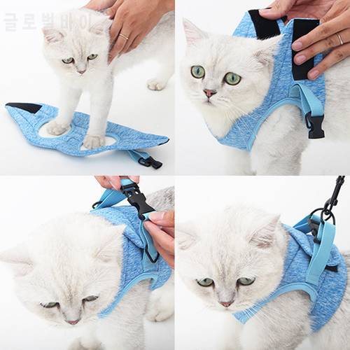 Cat Harness Adjustable Anti-escape Small Cat Vest Wiring Harness Light Breathable Soft Pet Traction Belt Kitten Walking Jacket
