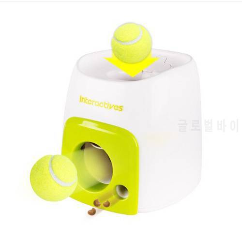 Dog Tennis Food Reward Machine with Pet Ball Thrower Slow Toys Among Feeder Toy Interactive Suitable For Cats Dogs