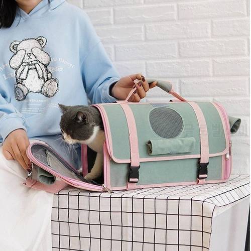 2-in-1 Pet Backpack Shoulder Bag Handbag Pet Carriers Cat Backpack Travel Outdoor Portable Packaging Carry Satchel Luxury Dog